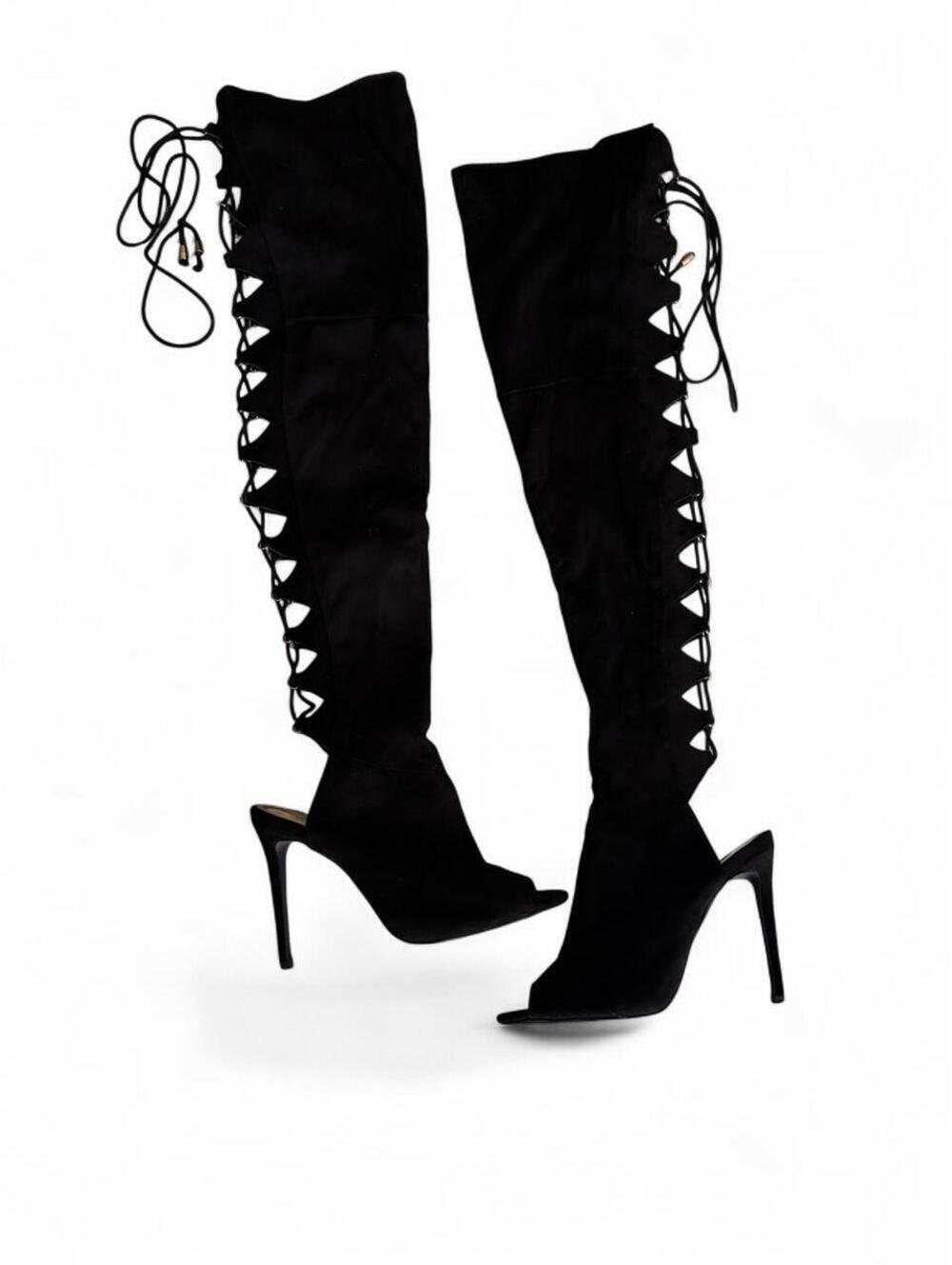 Y2K Lace-Up Over-the-Knee Stiletto Boots